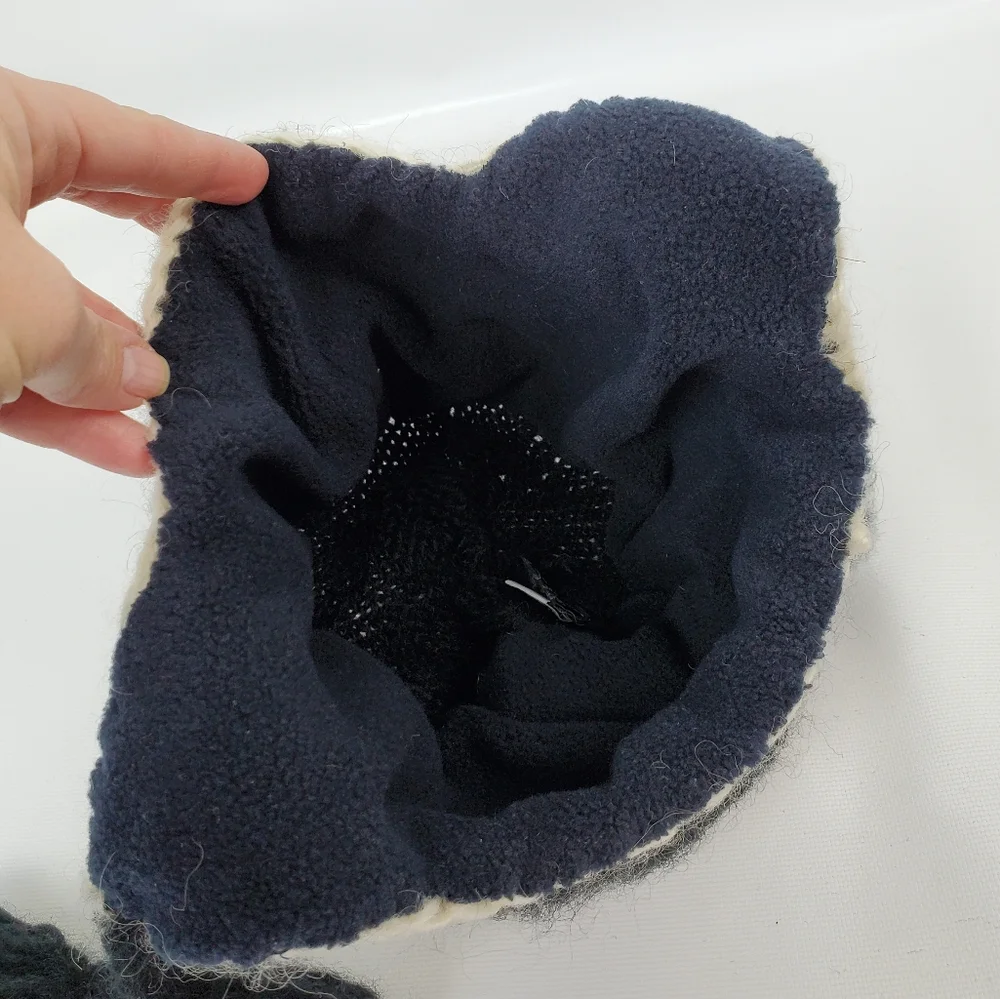 Wool Knit Hat Fleece Lined Soft Warm